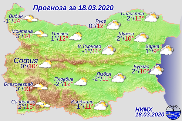12 часа ще е продължителността на деня днес. Слънцето ще залезе около 18,35 часа, прогнозират синоптиците.
Днес със слаб, в Източна България - умерен...