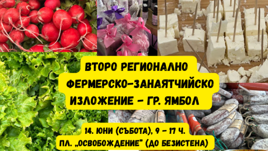 Второто Регионално фермерско-занаятчийско изложение ще се проведе на 14 юни (събота) на пл. „Освобождение"в гр. Ямбол.
За втори път гр. Ямбол ще домакинства...
