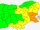 Оранжев код за валежи в Бургас, жълт - за още 12 области