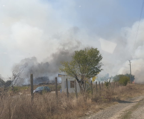 Пожар край газови бутилки в Бургаско (видео)