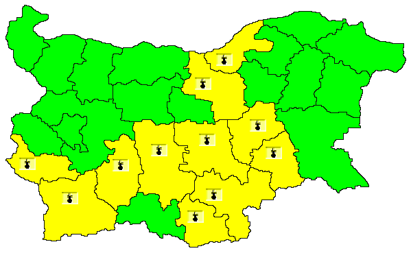 Жълт код за горещини издаде за днес Националният институт по метеорология и хидрология за 11 области у нас. Това са Кюстендил, Благоевград, Пазарджик,...
